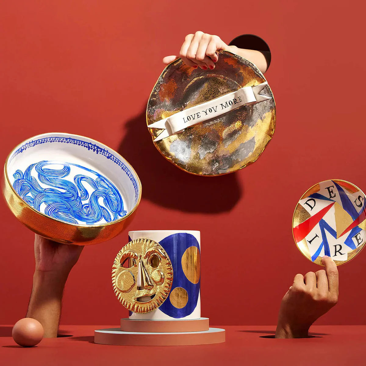 L'Object - Ruan Hoffman Plate with Ribbon "Love You More"