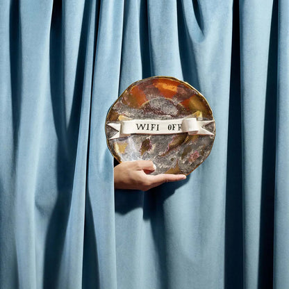 L'Object - Ruan Hoffman Plate with Ribbon "Wifi Off"